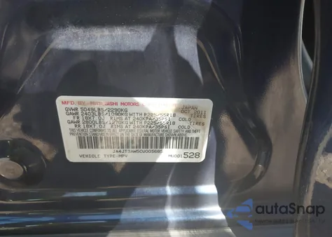 2012 Mitsubishi Outlander Se from USA, damaged, VIN JA4JT3AW5CU005685